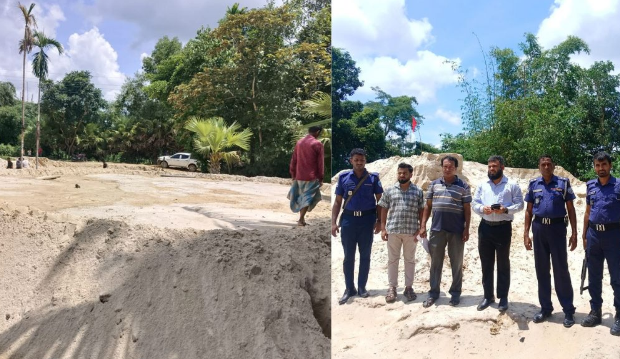 ফটিকছড়িতে অবৈধ বালু উত্তোলন প্রতিরোধে প্রশাসনের অভিযান
