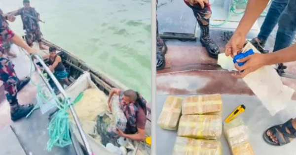 নাফনদীতে ১ লাখ পিস ইয়াবা ফেলে পালাল পাচারকারী