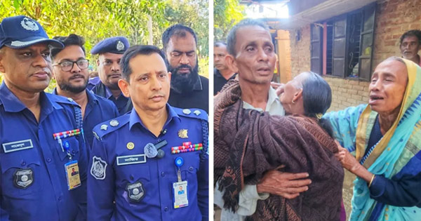 দরজায় তালা দিয়ে ৩ পরিবারকে পুড়িয়ে হত্যাচেষ্টা, পরিদর্শনে পুলিশ সুপার