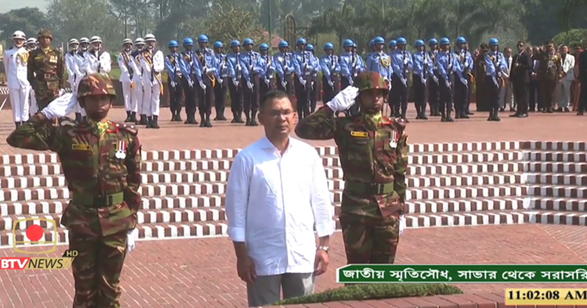 জাতীয় স্মৃতিসৌধে প্রধানমন্ত্রীর শ্রদ্ধা