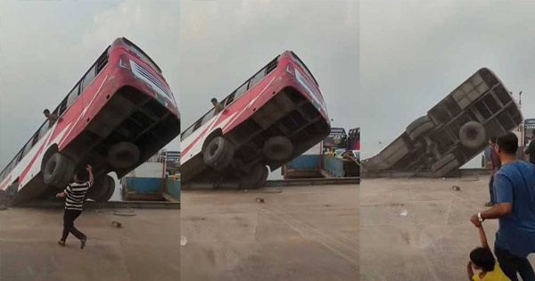 দৌলতদিয়া ঘাটে নিয়ন্ত্রণ হারিয়ে বাস পদ্মা নদীতে, ২ নারীর লাশ উদ্ধার