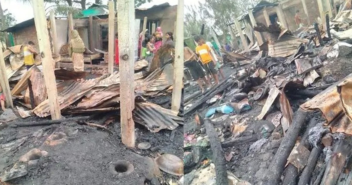 দৈনিক পূর্বকোণ - চট্টগ্রামের দৈনিক টেকনাফে মধ্যরাতে আগুনে পুড়ে ১৮ বসতঘর ছাই