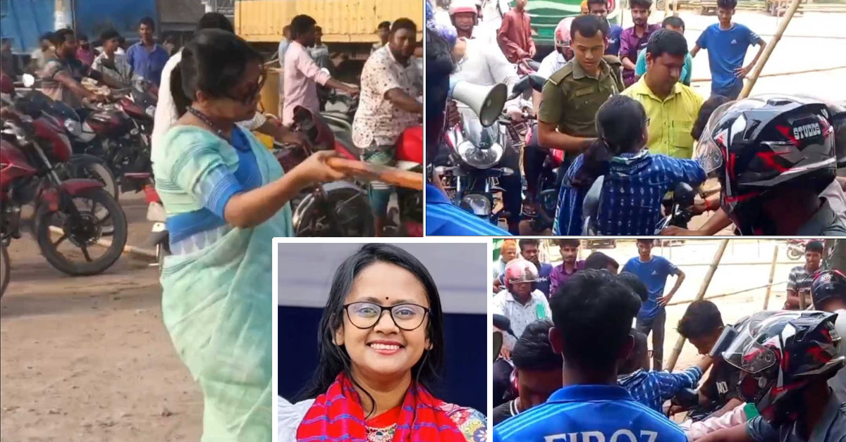 দৈনিক পূর্বকোণ - চট্টগ্রামের দৈনিক মোটরসাইকেল চালককে থাপ্পড়ের পর এবার লাঠি হাতে ইউএনও