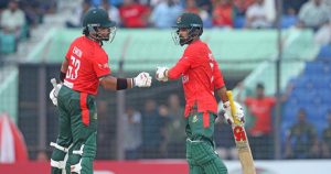 হৃদয়-শামীমের ঝড়ো ব্যাটে দাপুটে জয় বাংলাদেশের