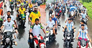 চন্দনাইশে ব্রাজিল ও আর্জেন্টিনা সমর্থকদের মোটরসাইকেল শোডাউন