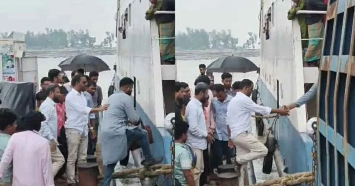 দৈনিক পূর্বকোণ - চট্টগ্রামের দৈনিক মাঝ নদী থেকে ফেরি ঘুরিয়ে ঘাটে আনলেন এমপি হান্নান মাসউদ