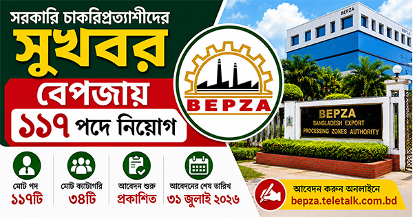 দৈনিক পূর্বকোণ - চট্টগ্রামের দৈনিক সরকারি চাকরিপ্রত্যাশীদের সুখবর, বেপজায় ১১৭ পদে নিয়োগ