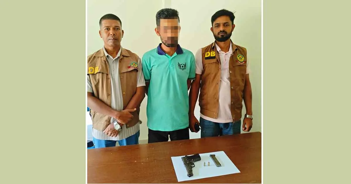 দৈনিক পূর্বকোণ - চট্টগ্রামের দৈনিক চট্টগ্রামে বিদেশি পিস্তল-গুলিসহ যুবক গ্রেপ্তার