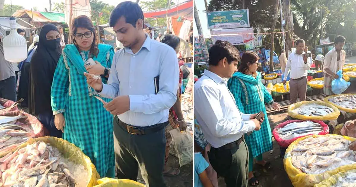 দৈনিক পূর্বকোণ - চট্টগ্রামের দৈনিক বোয়ালখালীতে জেলি পুশ করা চিংড়ি ধ্বংস, বিক্রেতাকে জরিমানা