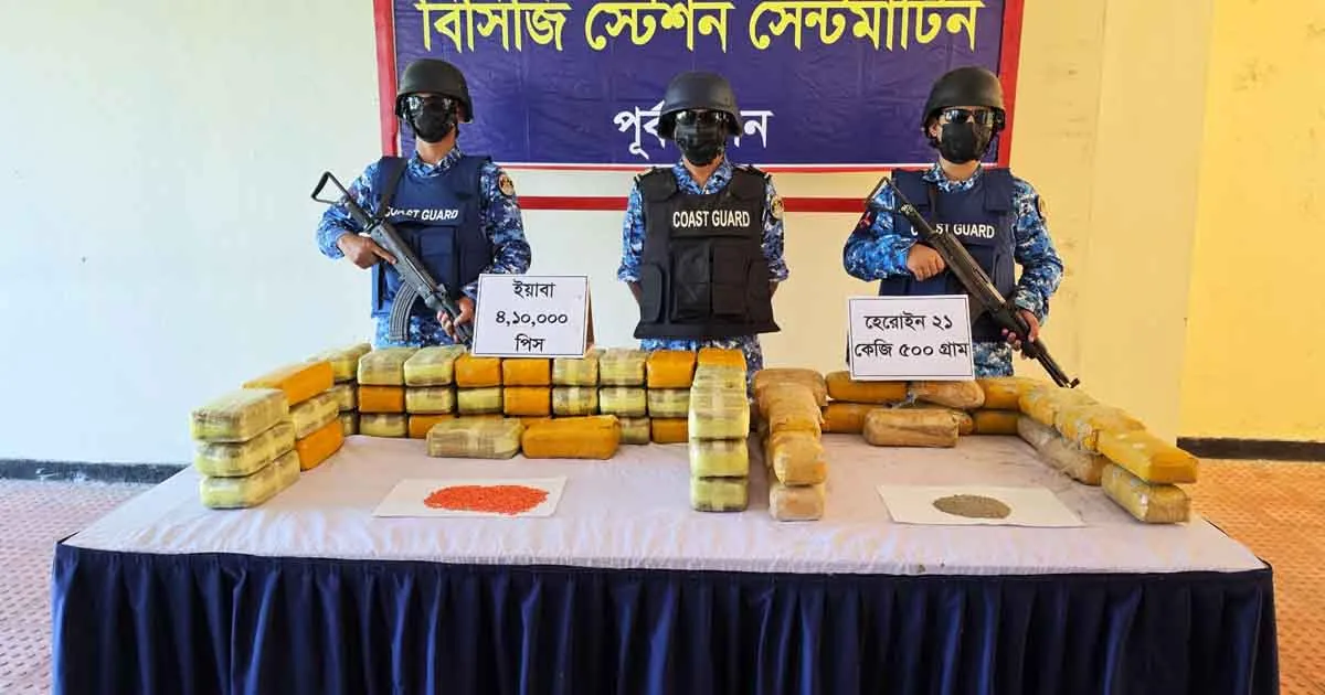 দৈনিক পূর্বকোণ - চট্টগ্রামের দৈনিক সেন্টমার্টিনে ৪২ কোটি টাকার ইয়াবা-হেরোইন ফেলে পালালো পাচারকারীরা
