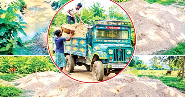 দৈনিক পূর্বকোণ - চট্টগ্রামের দৈনিক দেদারসে উত্তোলন, শোভনছড়ি যেন অবৈধ বালুর আড়ত